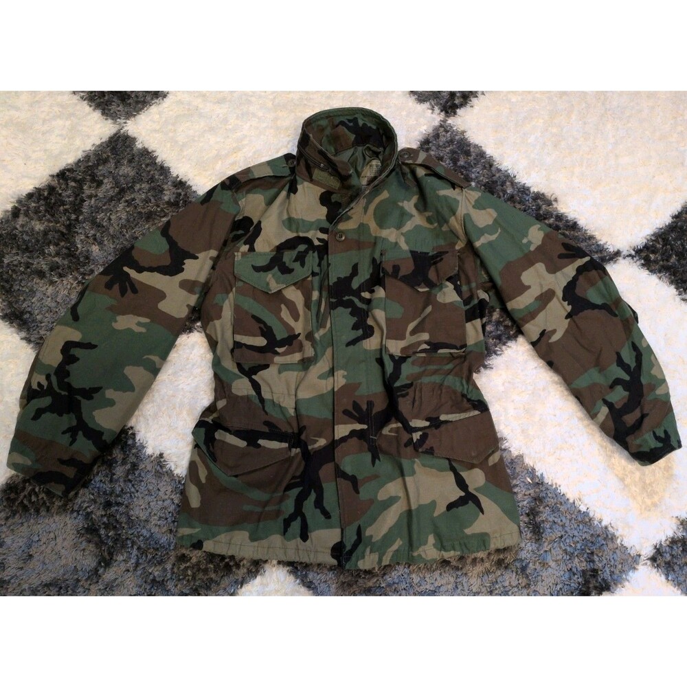 Vintage 90's US Army Military Cold Weather Field Jacket Weather Coat Mens Medium